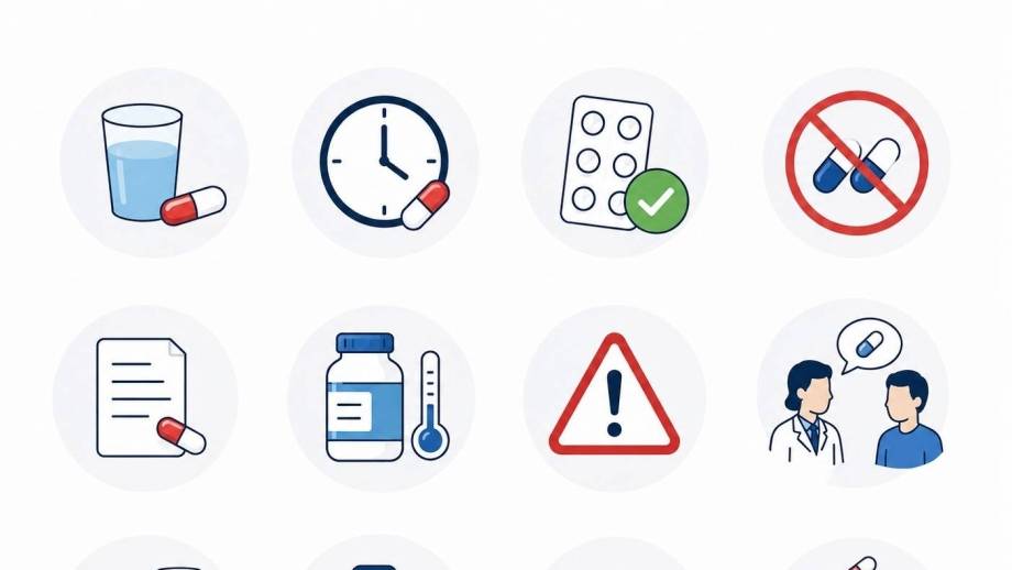 Voorbeelden van pictogrammen over medicatie, gemaakt door AI.