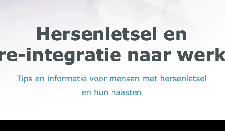Titel van de brochure Hersenletsel en re-integratie naar werk.